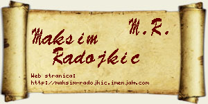 Maksim Radojkić vizit kartica